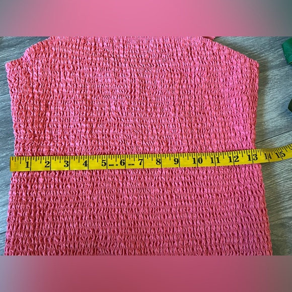Old Navy Coastal Boho Sleeveless Ruffle Strap Square Neck Smocked Top in Coral M - Picture 9 of 10